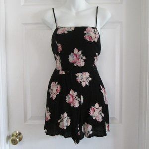 URBAN OUTFITTERS Black Floral Romper